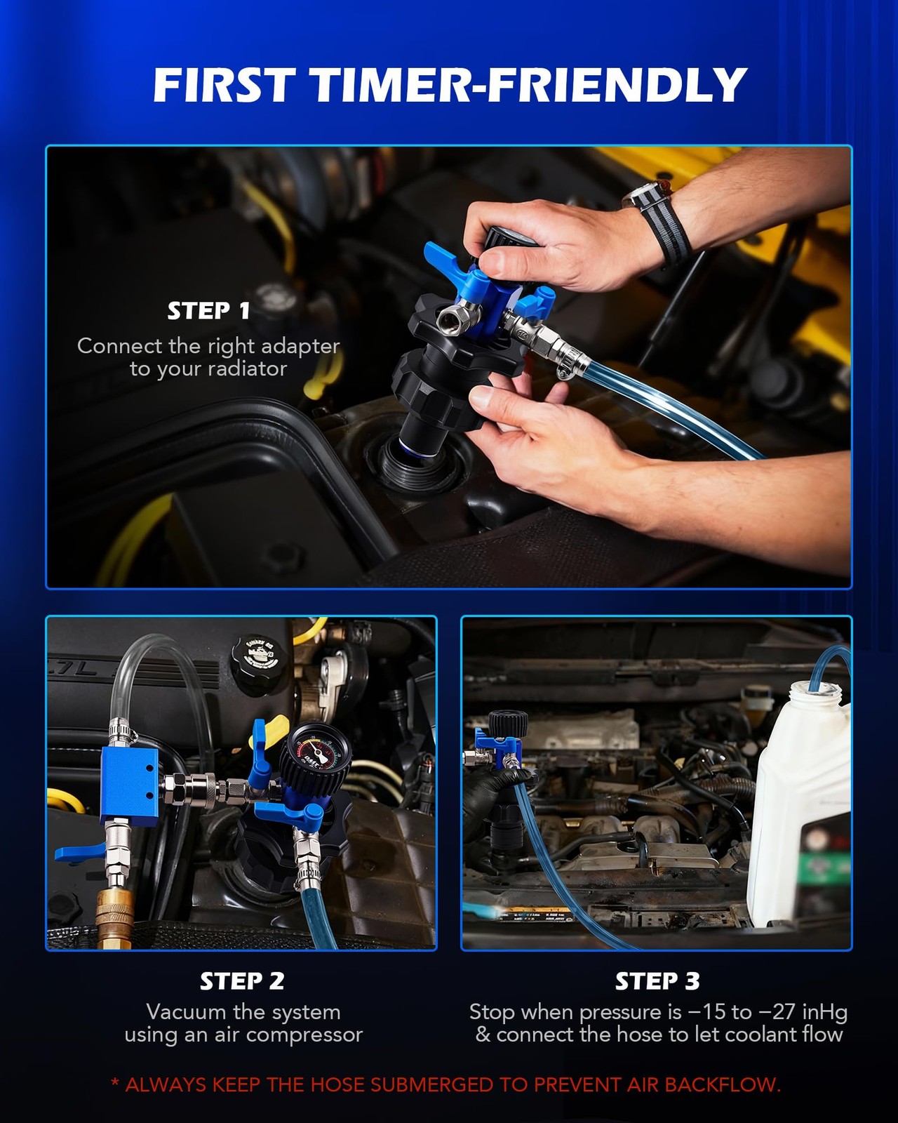 Orion Motor Tech Coolant Vacuum Refill Kit, Cooling System Fill Tool...