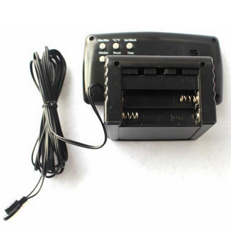 Auto LCD Digital Car Inside/Outside Thermometer Meter Clock LCD Display Black