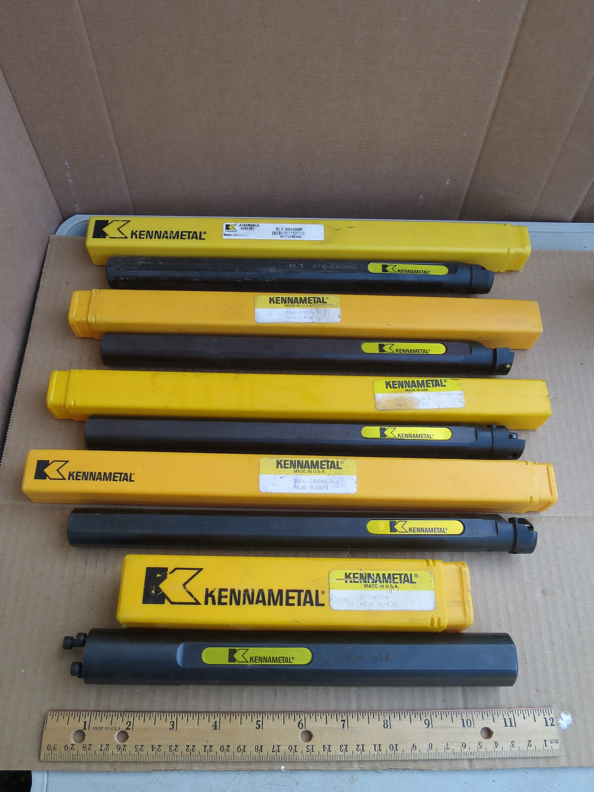 Lot of 5 KENNAMETAL Boring Tool Bars 10"-12" NL3 A16 CRGNL4, NA9 A16 STFPL3 New