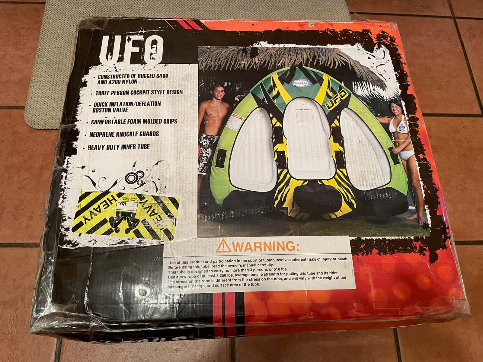O'rageous UFO 3 Person Cockpit Towable Tube - Brand New