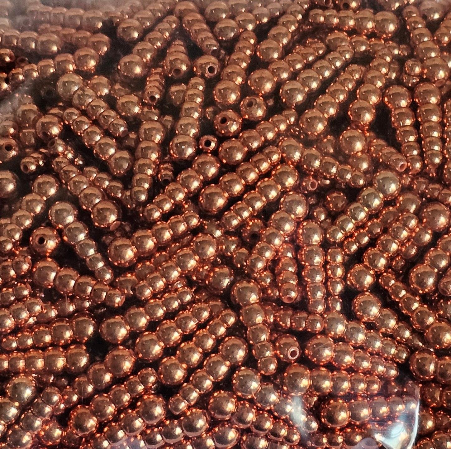 Lot of (25) Metallic Salmon Red Stacked Beads 3/4" 5 Stacked Beads Lure Making!!