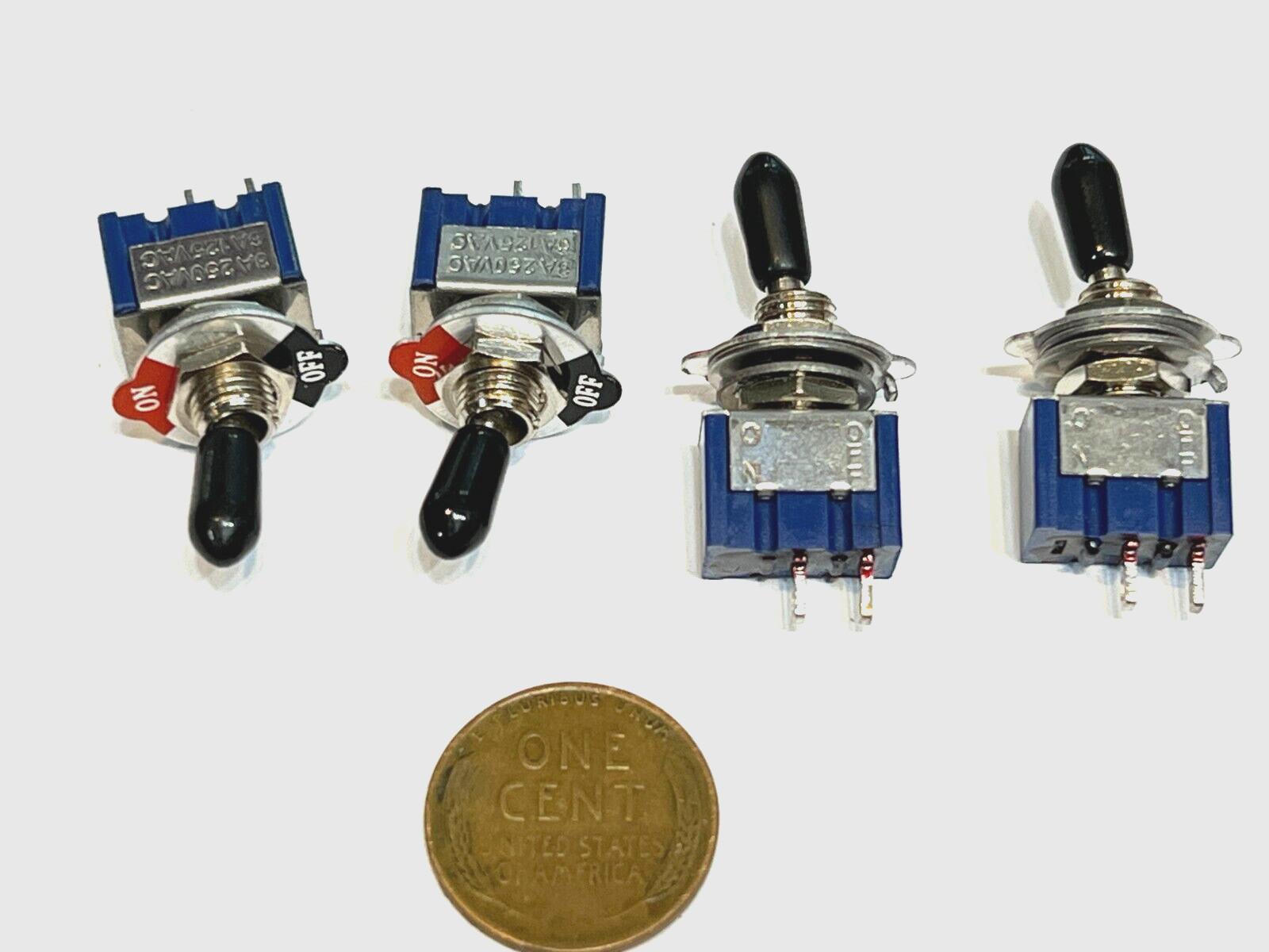 4 Pack black Cap Mini toggle switch on/off MTS-101 2pin spst dc 6a 12v 6mm B12