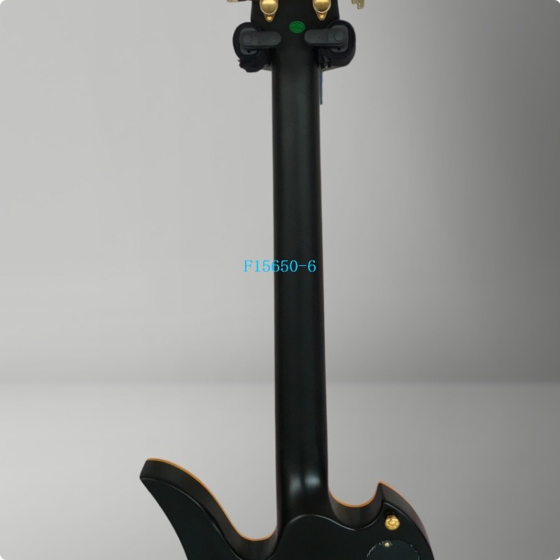 Matte Black Electric Guitar Yellow Binding FR Bridge Gold Hardware 2V2T In Stock