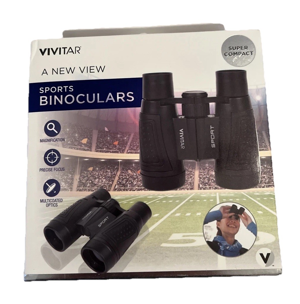 Vivitar Sport Compact Binoculars Black with Case NEW