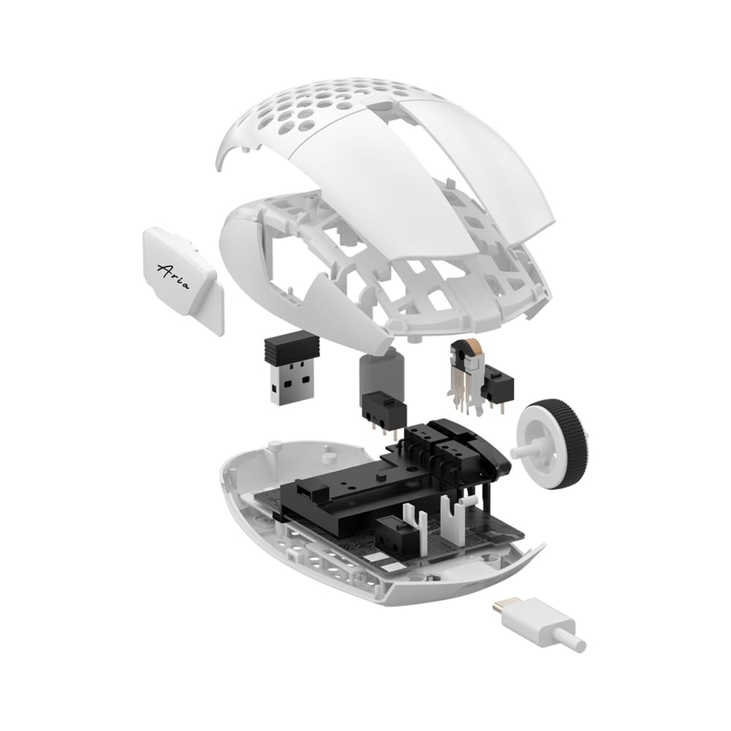 FANTECH Aria XD7 Wireless Gaming Mouse - 59g Lightweight 3395 Sensor, White