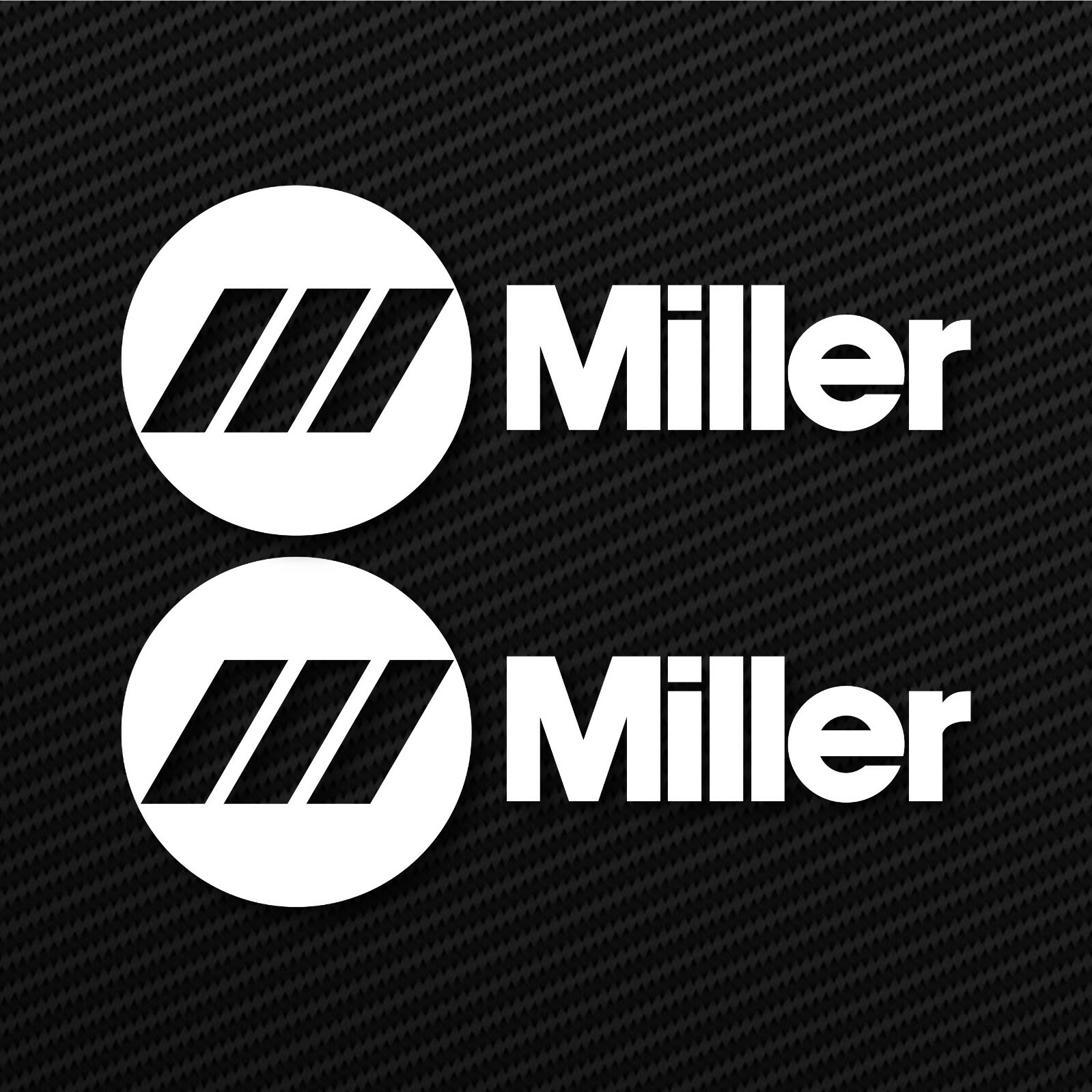 2X MILLER WELDER WIDE 12.25''x5.25'' DECAL STICKER USE ORACAL651 USA MADE WHITE