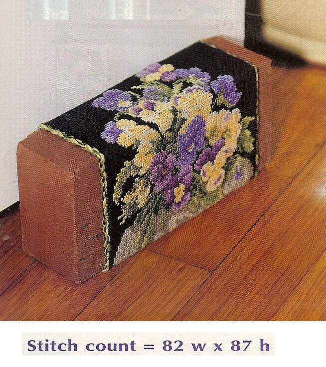 PANSY DOORSTOP  CROSS STITCH  PATTERN  ONLY  PY - VUU