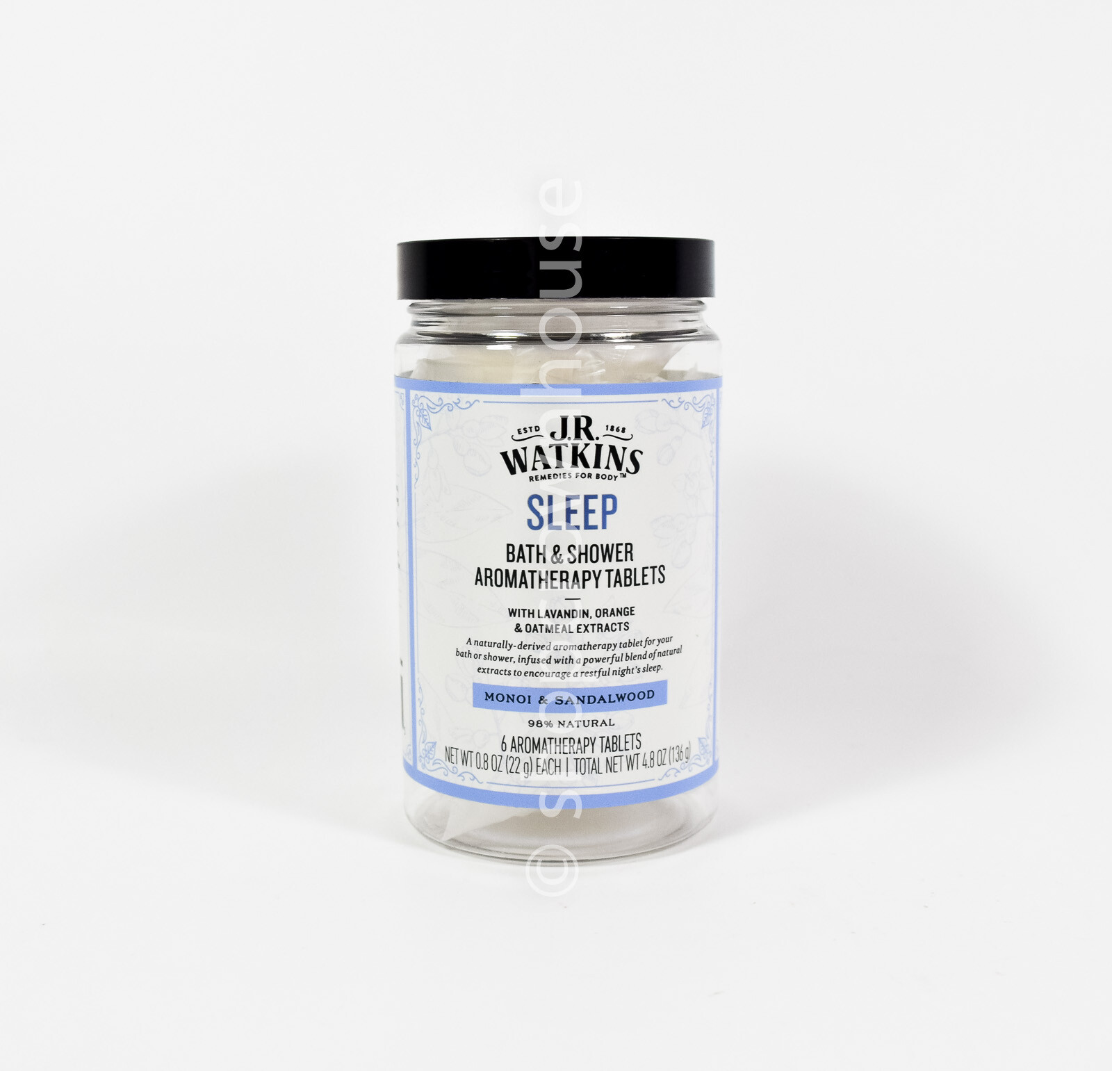 JR Watkins SLEEP Bath & Shower Aromatherapy 6 Tablets Monoi & Sandalwood
