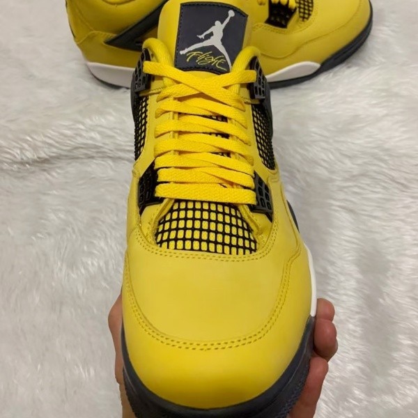 Air Jordan 4 "Tour Yellow" Mid Top Retro Basketball Shoes For Men Size 7-12