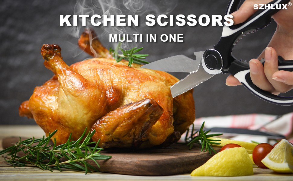 2-Pack Kitchen Scissors Heavy Duty, Premium Sharp Kitchen Shears for Food, Fish,