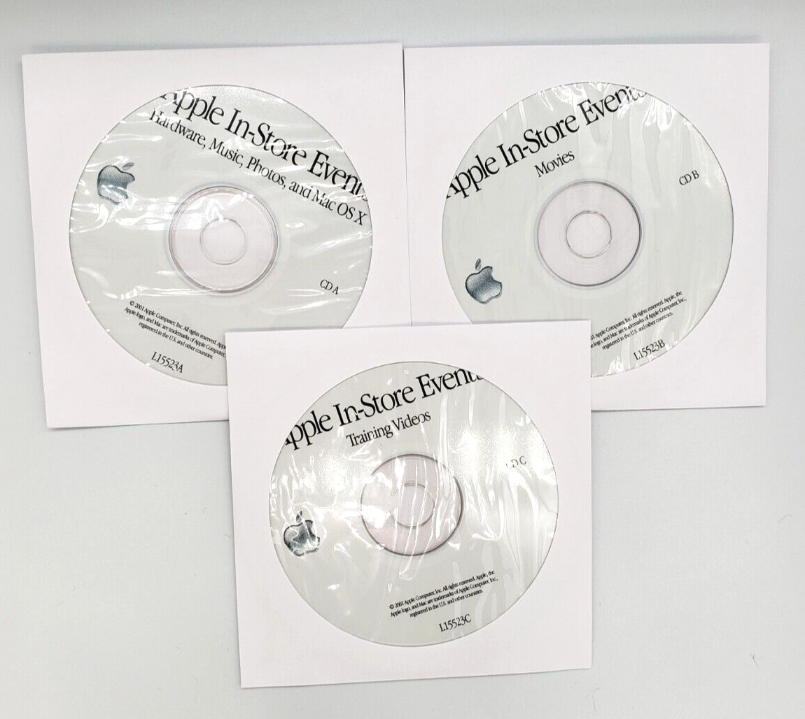 Apple In-Store Events Training Videos Movies Etc CD Set August/September 2001
