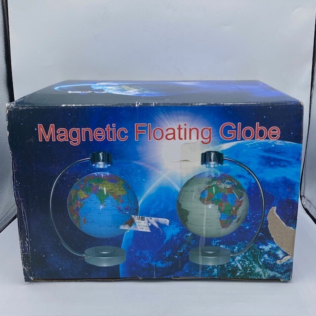 Floating Globe Office Desk Display Levitating Rotating Planet Earth Ball White
