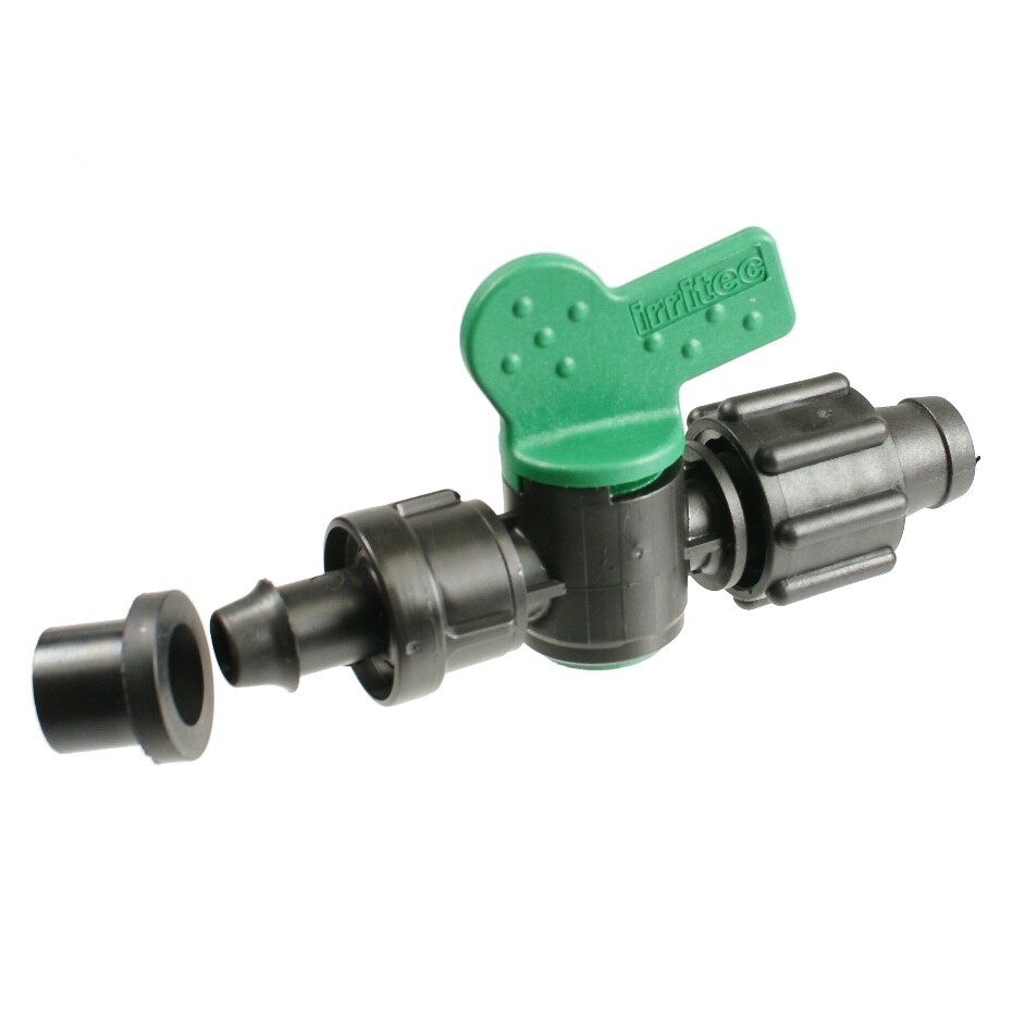 Irritec Perma-Loc Tape x Barbed Adapter Valve w/grommet