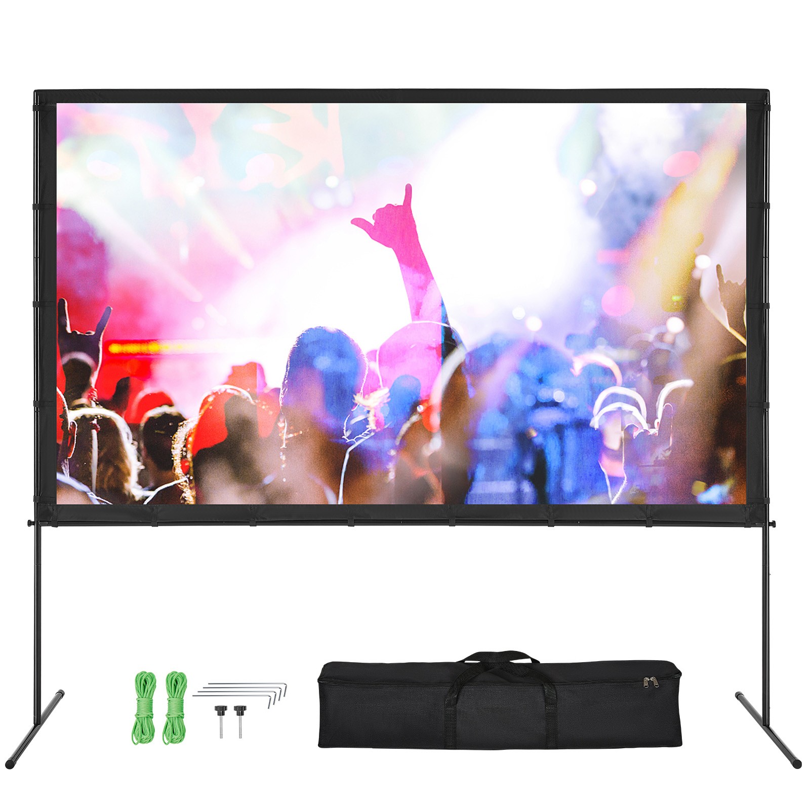 Uimoso Projector Screen with Stand 100 inch 16:9 4K 1080HD Movie Screen Bar Feet