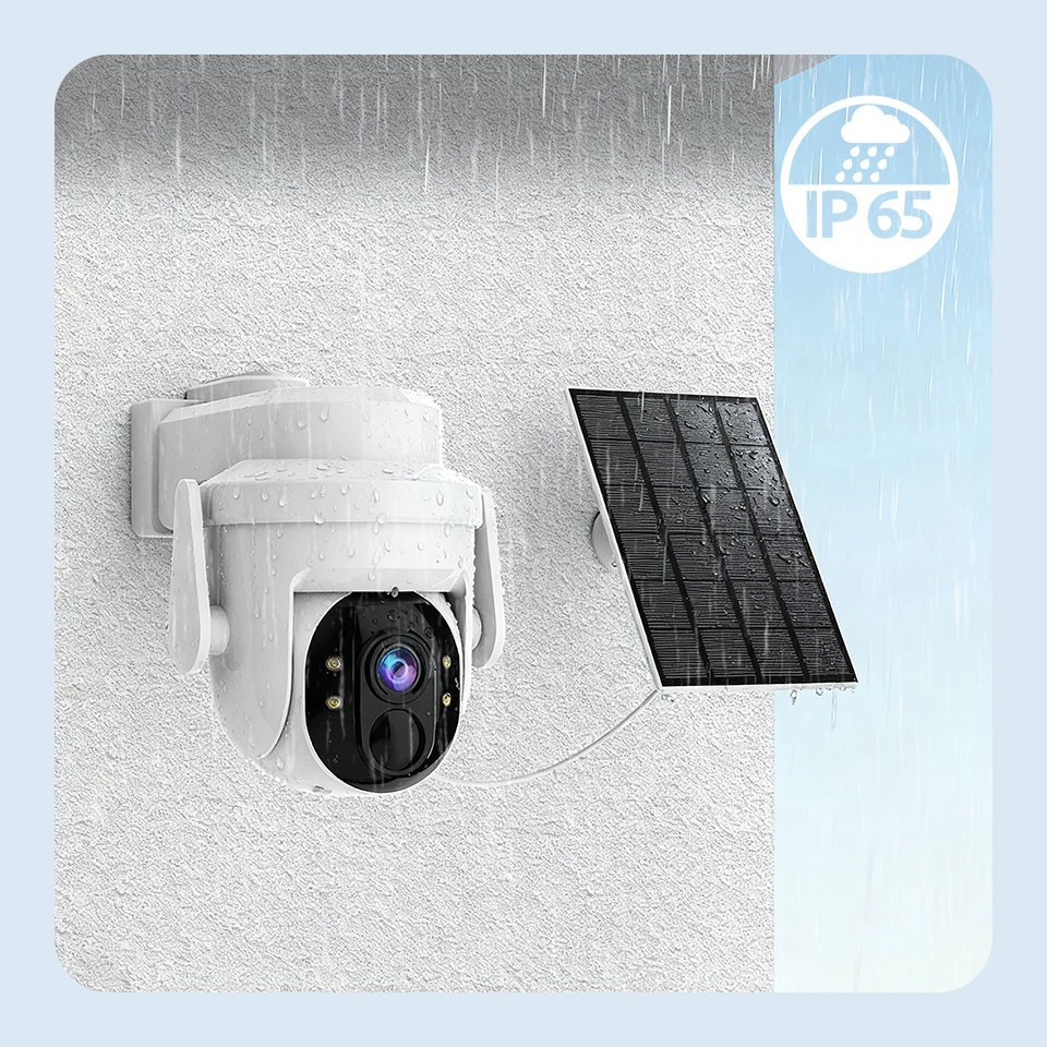 4Pcs Wireless Security Camera System Outdoor WiFi Pan/Tilt Solar Battery Powered