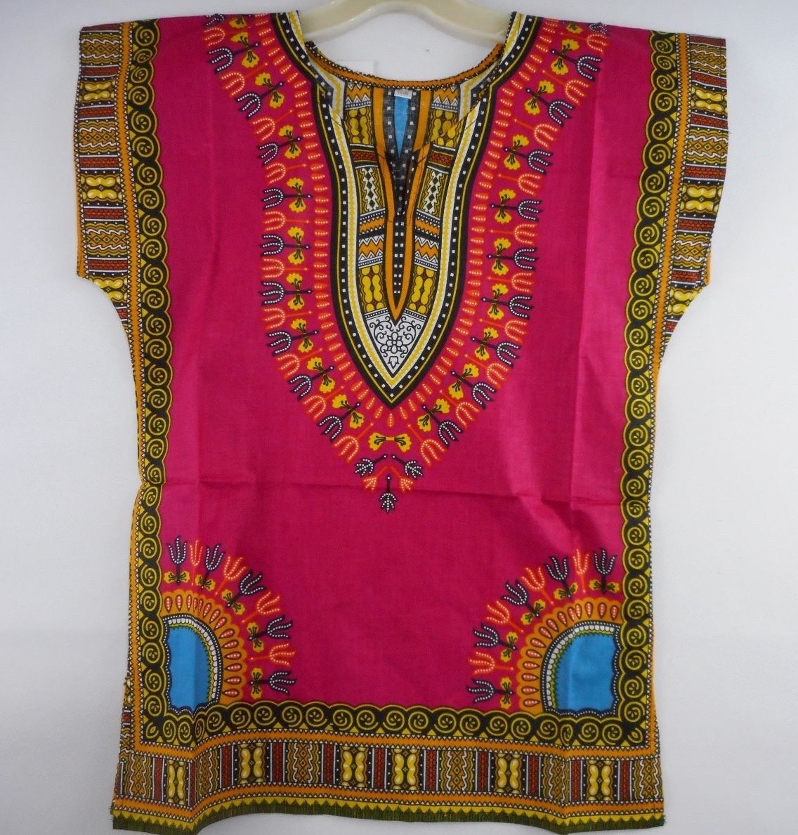 African Kids boys girls dashiki Mexican Poncho Top Fuchsia Pink Ethnic Shirt