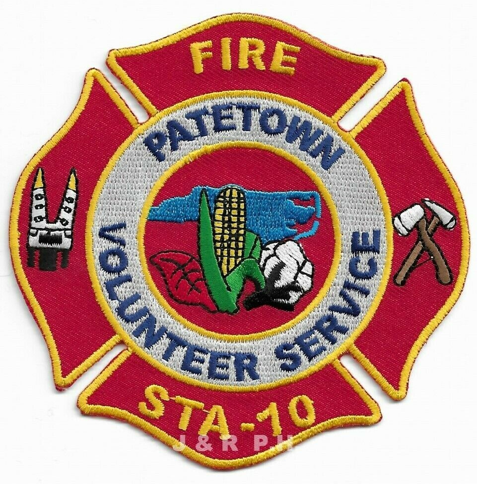 Patetown  Station 10  Fire Dept., North Carolina (4" x 4")  fire patch
