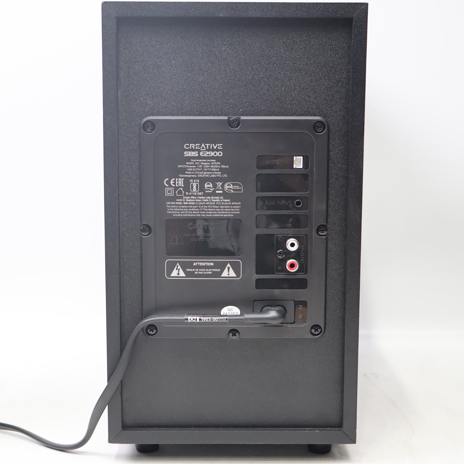 Creative SBS E2900 2.1 Powerful Wireless Speaker System NO POWER Doesn't Turn On