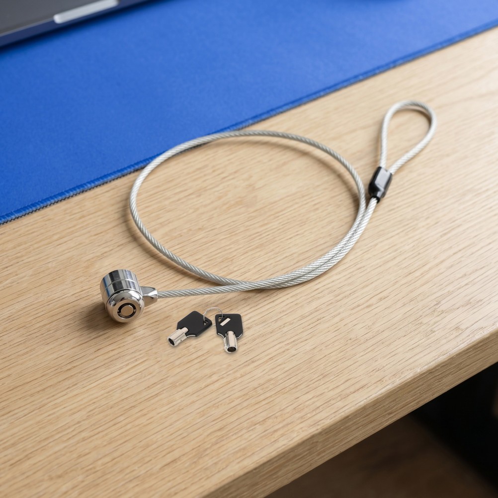 1 Set Laptop Cable Lock - 6.6ft Hardware Security Locking Cable with Keys -