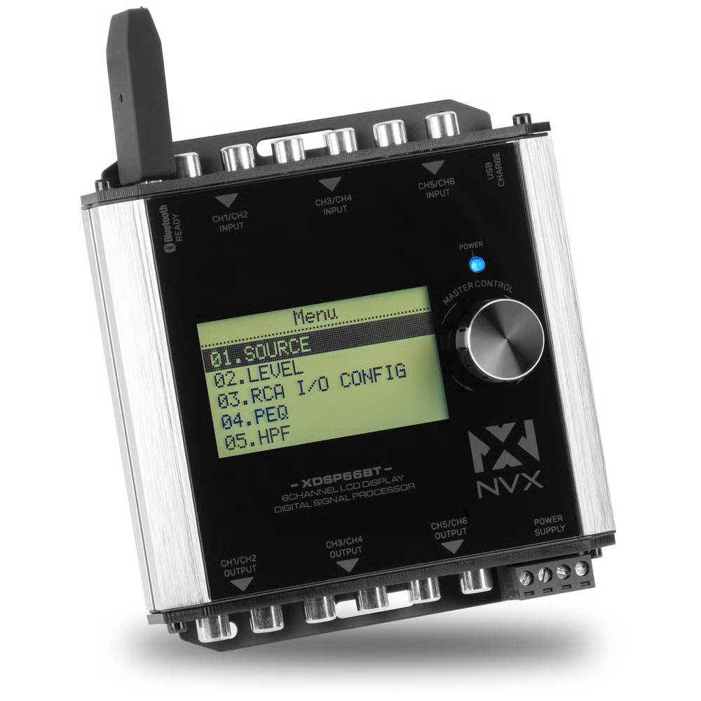 NVX XDSP66BT 6-Channel DSP 15-Band Parametric EQ w/ LCD & Bluetooth Adapter