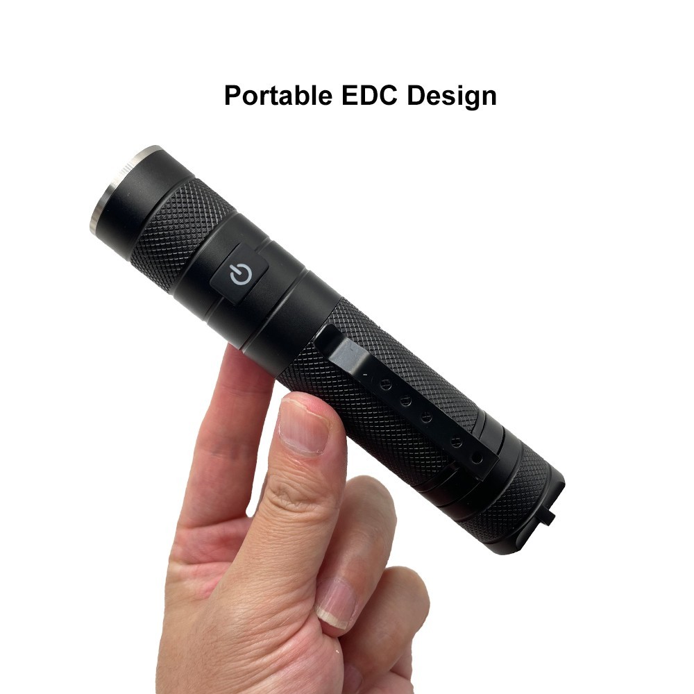 Bright Portable White Flashlight Type-C USB port Rechargeable LED Flashlight