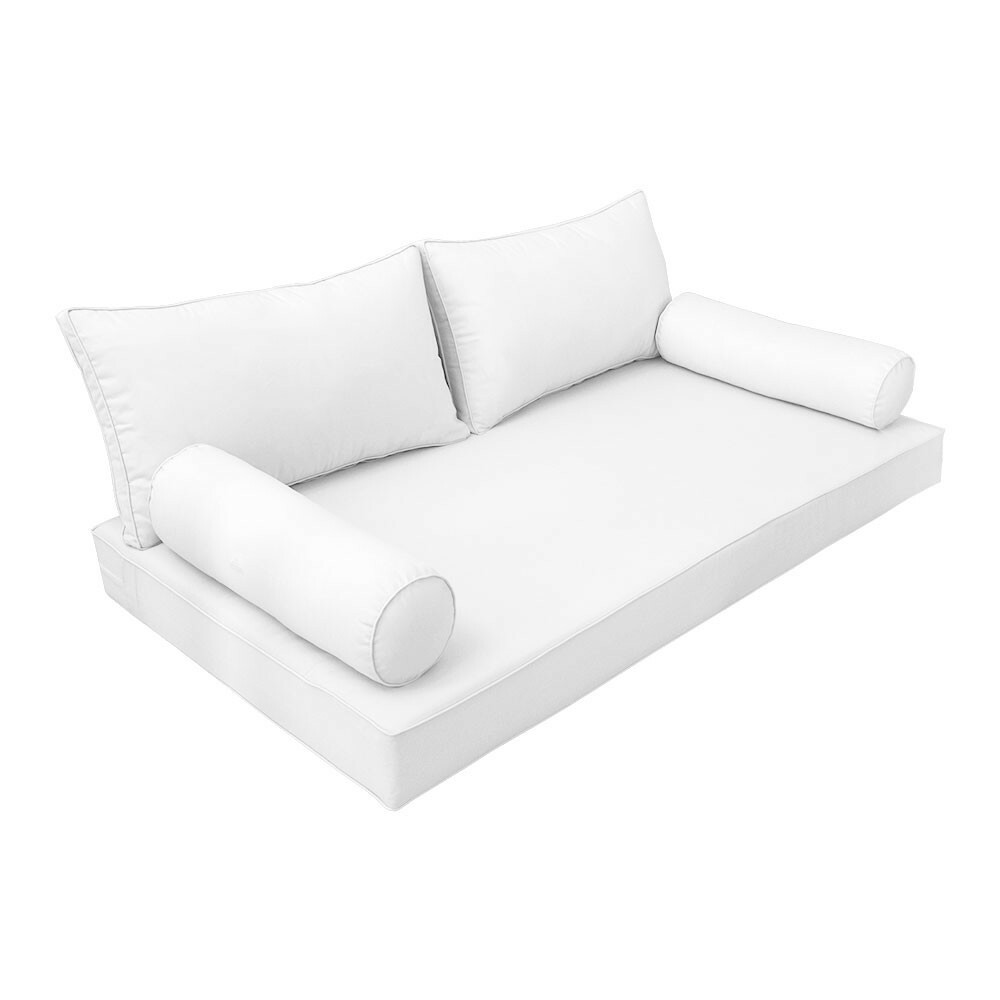 |SLIPCOVER ONLY|S2 Daybed Mattress Bolster Backrest Covers Piped Trim Full AD106