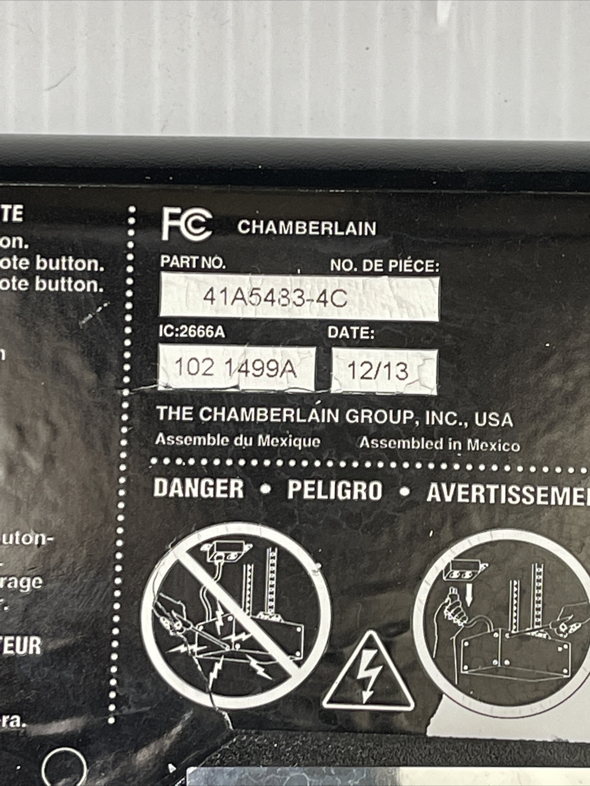 Chamberlain Liftmaster 41A5483-4E Garage Door Receiver Logic Board Red Learn Btn