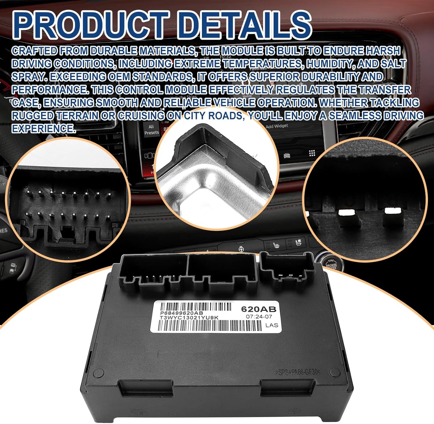 For 2021-2025 Dodge Durango Transfer Case Control Module 68499620AA Plug & Play