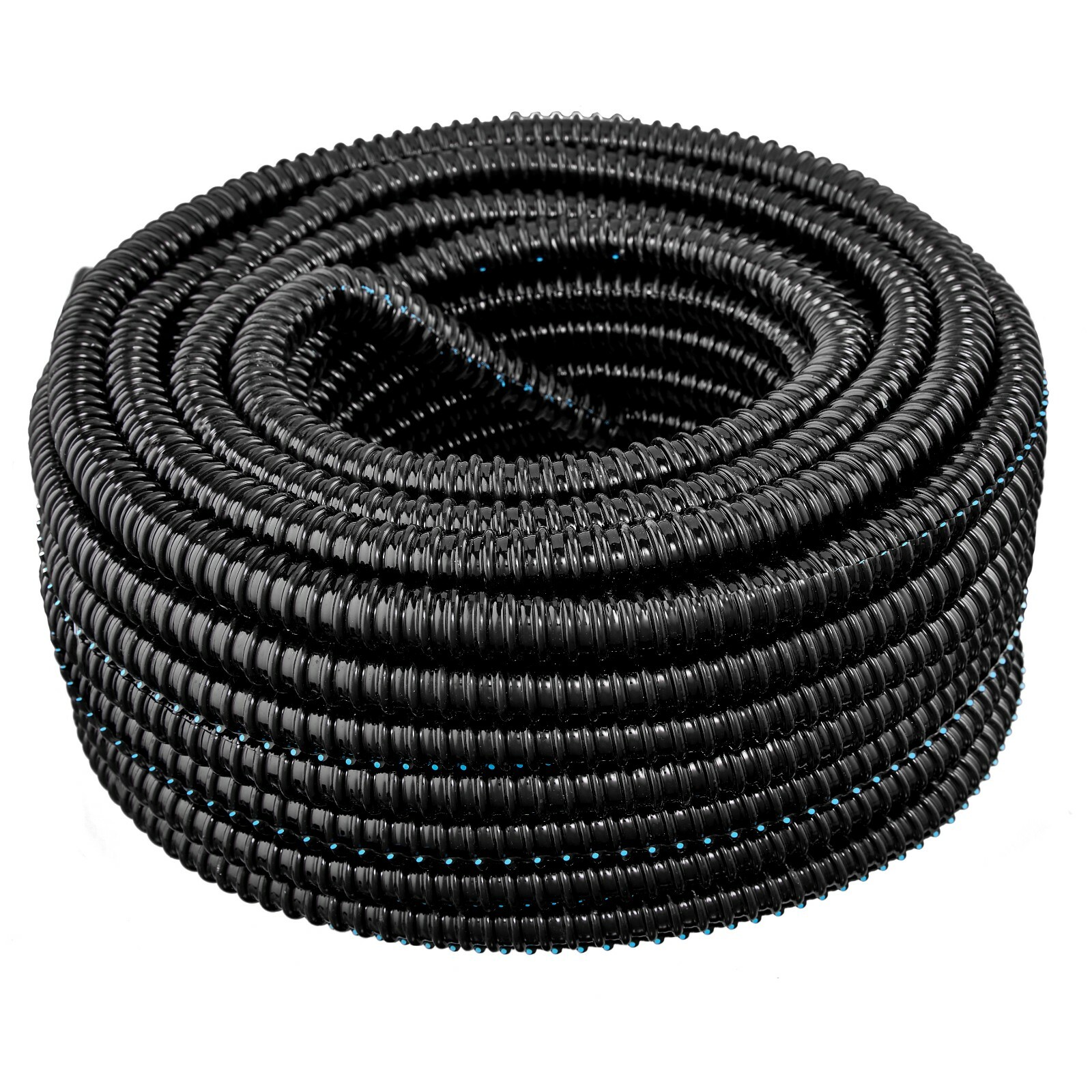 3" x 25' Black, Flexible PVC Split Corrugated Tubing, Wire Loom – UV Rated