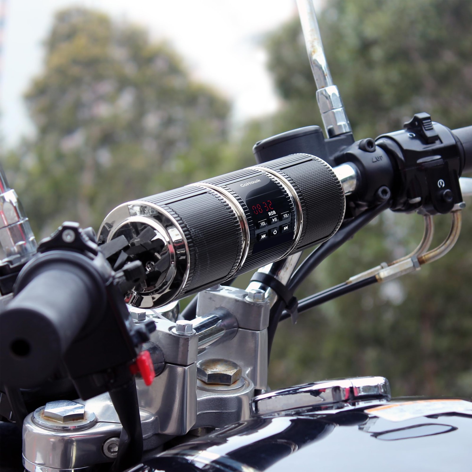 Motorcycle Speakers Bluetooth, Waterproof Motorcycle Audio System Built-in Am...