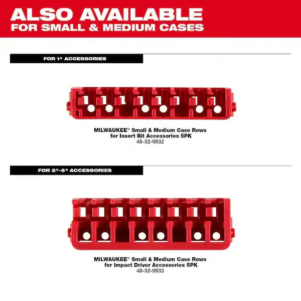Milwaukee Impact Driver Bit Case Customizable Storage Small Compact Packout Red