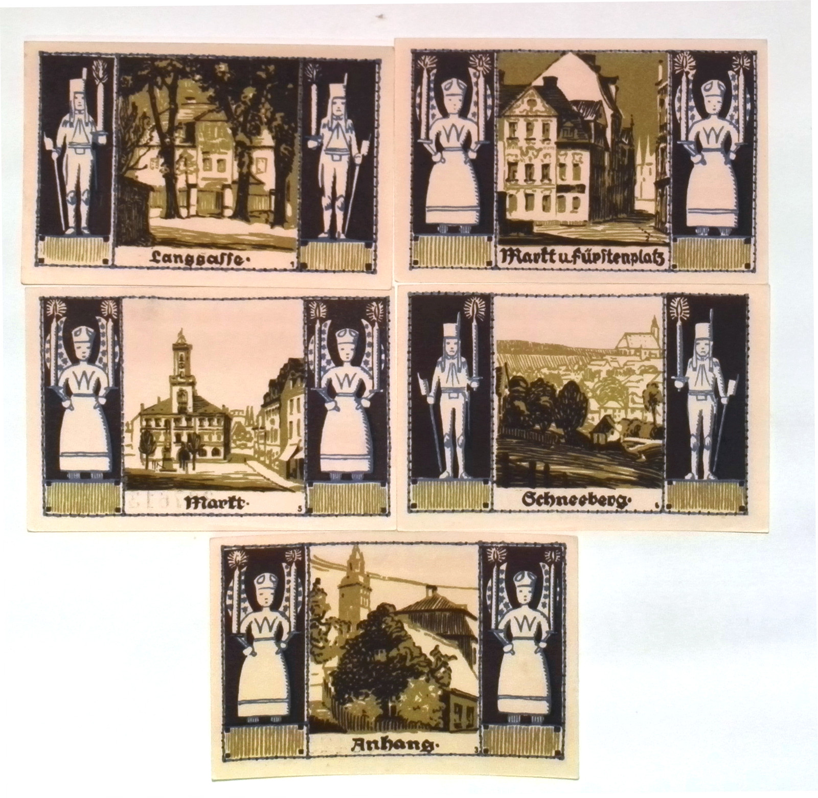 1921 Germany SCHNEEBERG 50 Phennig Banknote / Notgeld Set