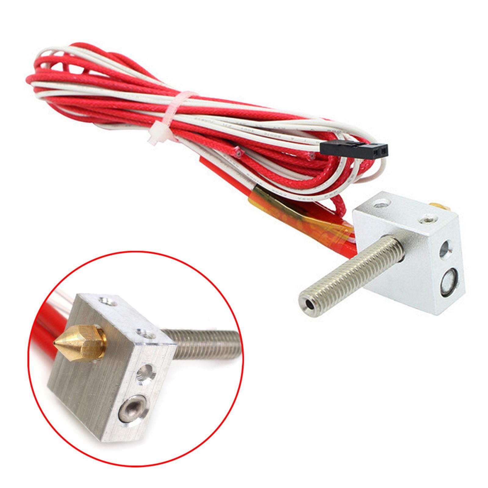 3D Printer MK8 Assembled Extruder Hotend Kit 1.75 to 0.4mm Nozzle Heating Block