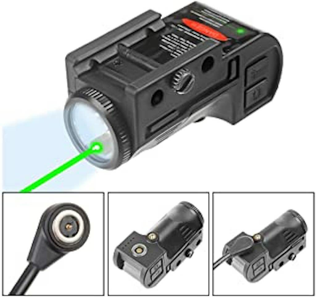 Pistol Green Dot  Laser Sight &Flashlight Laser Combo with Rechargeable Battery