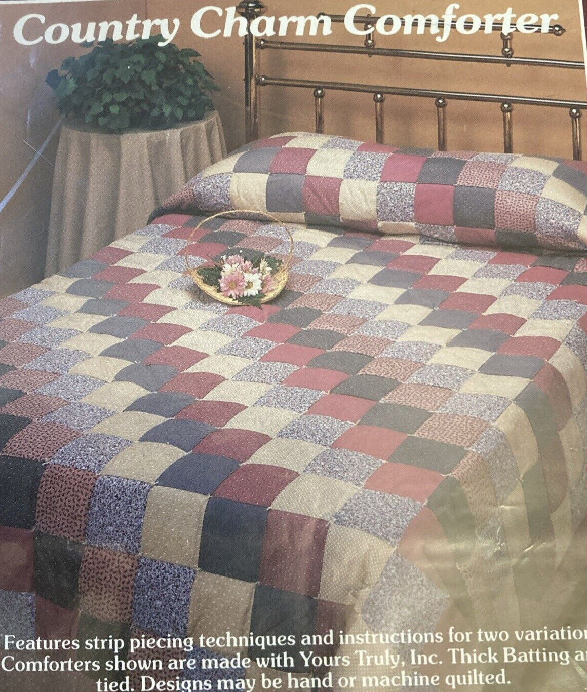 Vtg Rare Yours Truly, Inc. COUNTRY CHARM COMFORTER Quilt 1984 pattern #3795