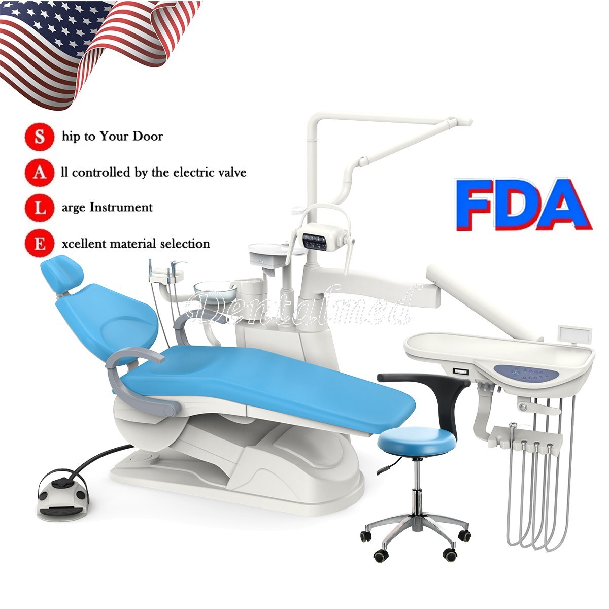 Dental King Size Unit Chair Computer Controlled DC Motor + Dentist Stool Set