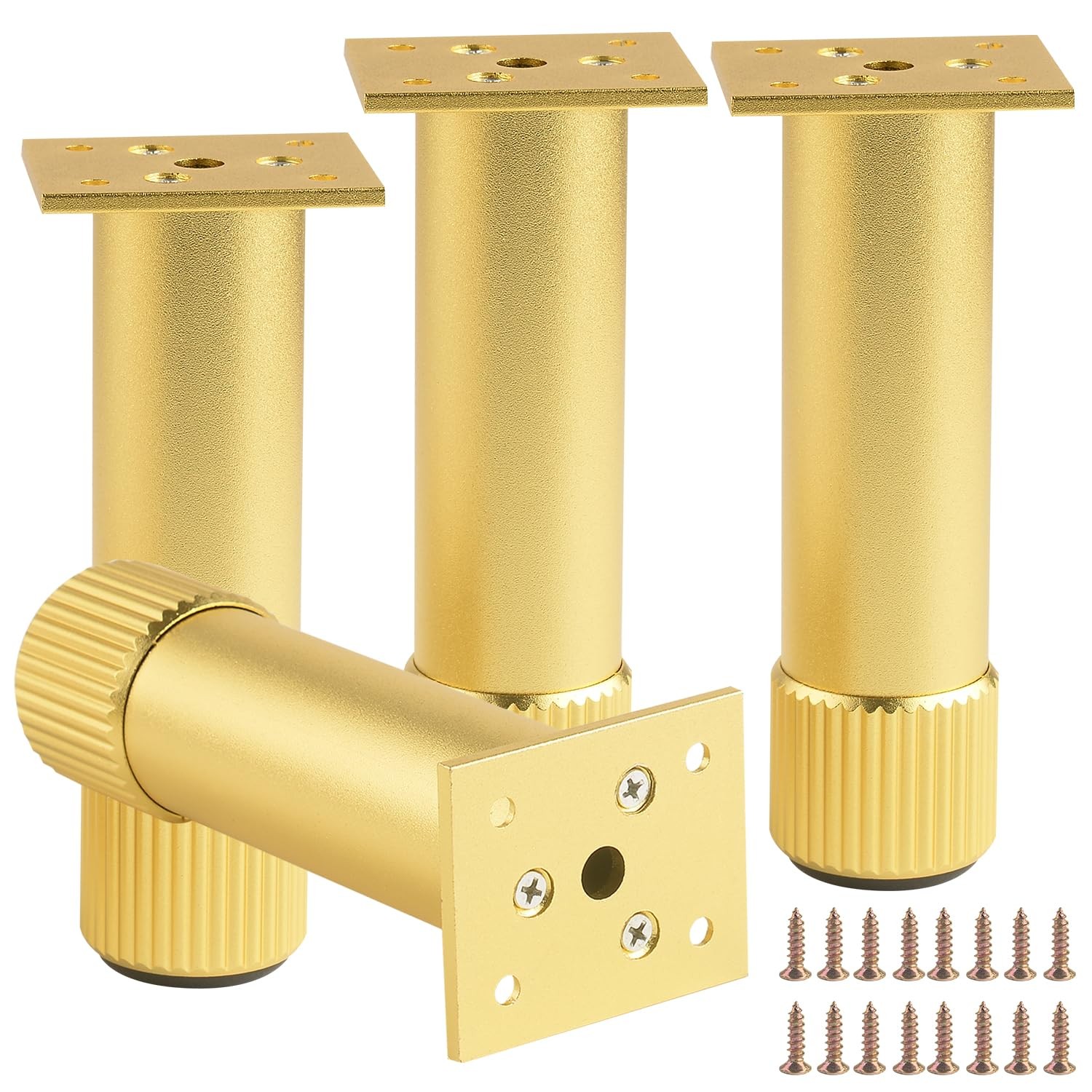 Legs for Furniture Set of 4 Gold Bed Risers 6 Inch Sleeper Sofa Replacement L...