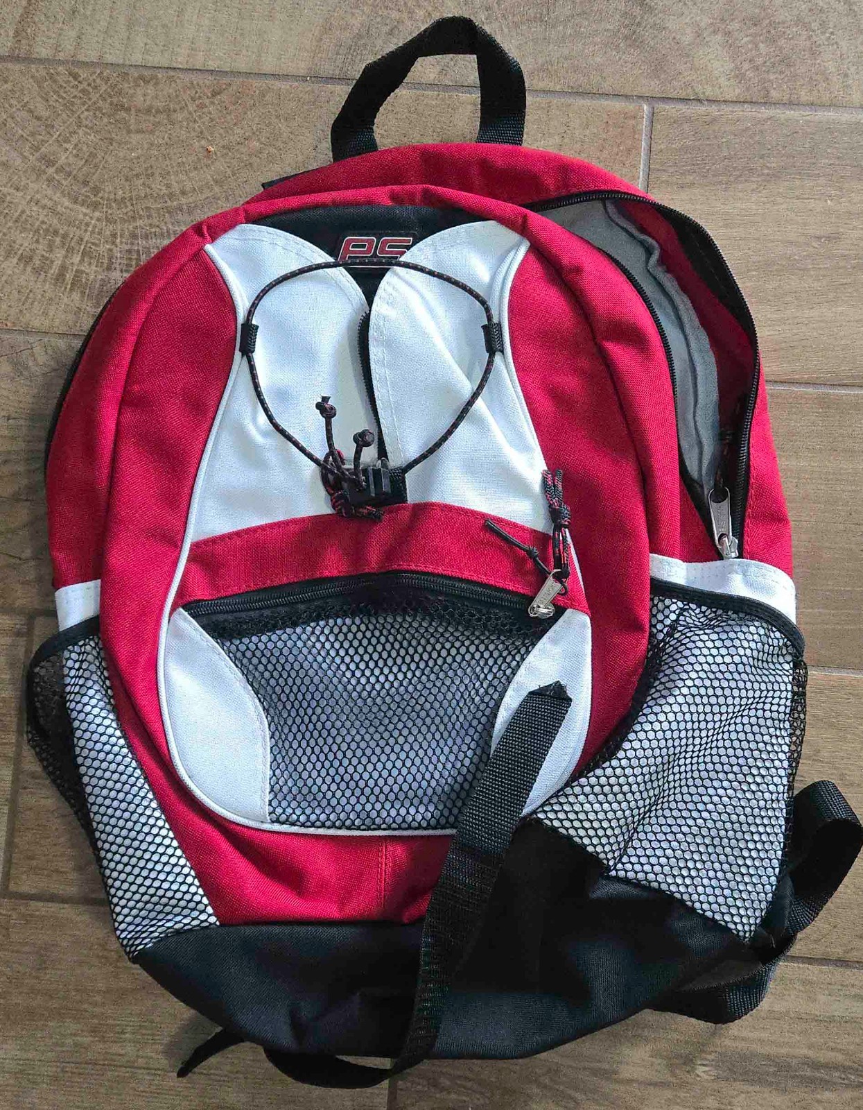 Backpack Vintage Red-Black-White China-100% Polyester-Approx 18inH x 15inW
