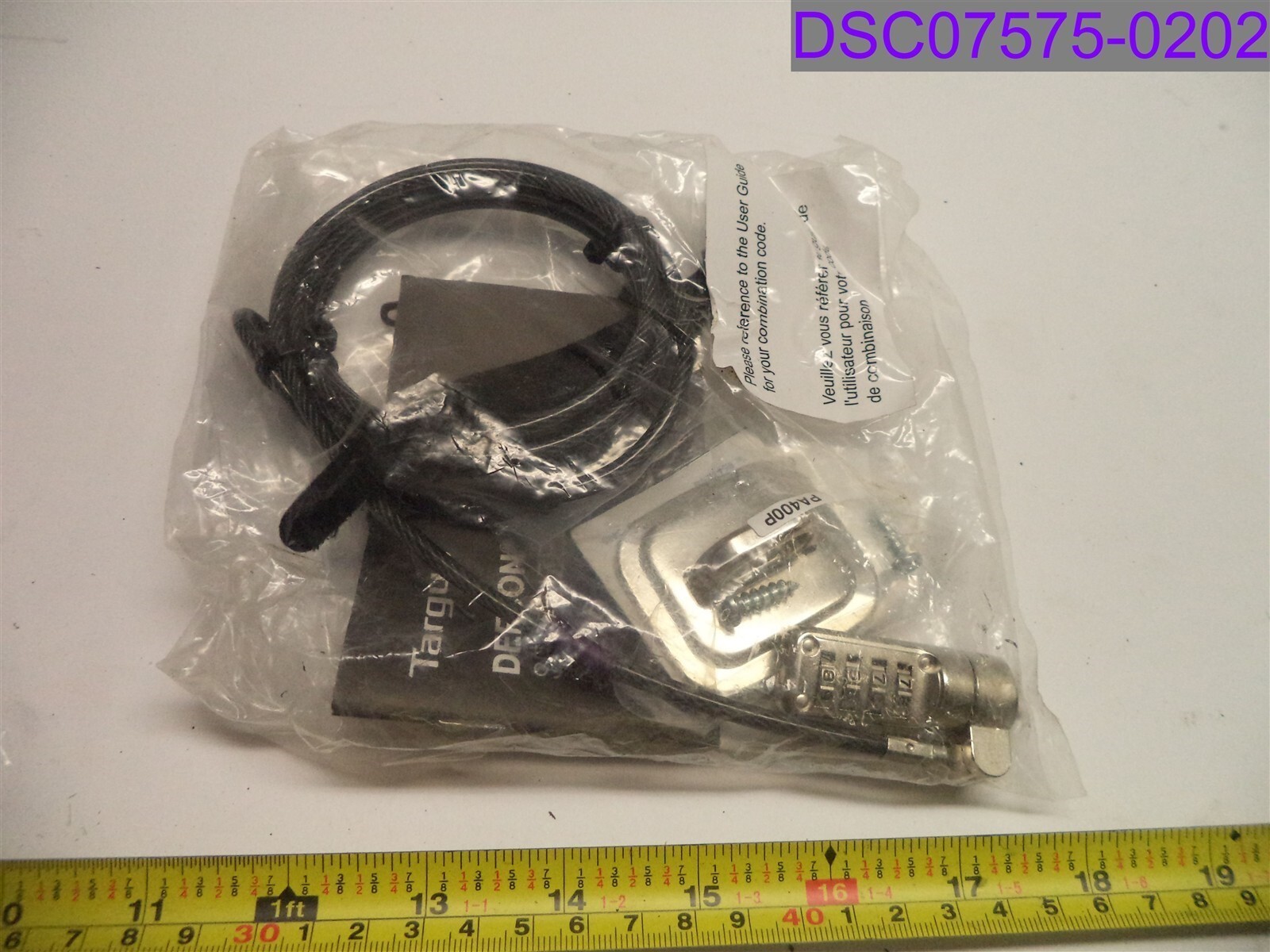 Targus DEFCON Trapezoid Serialized Combo Cable Lock P/N ASP66GLX-S