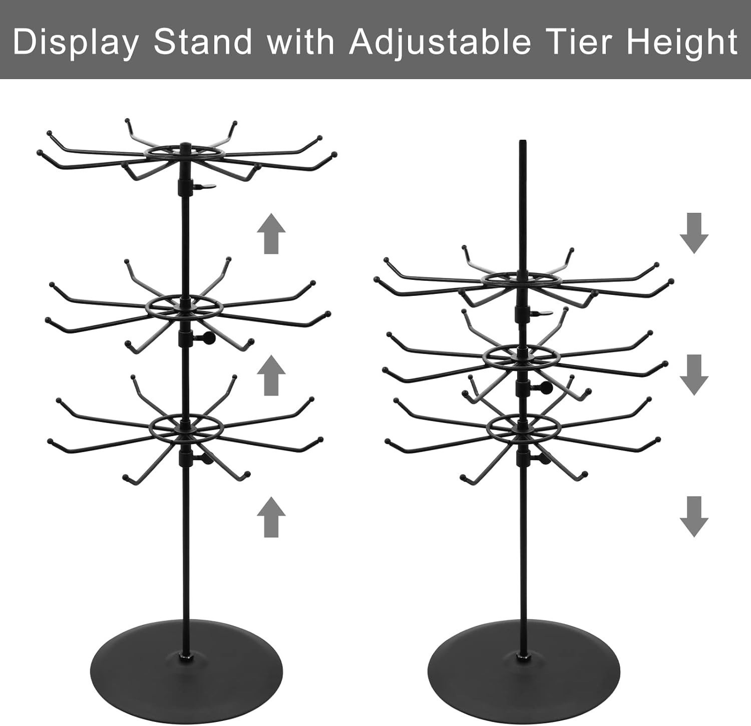 Adjustable Tier Heights Only CounterTop Spinner Display Stand Medium Duty