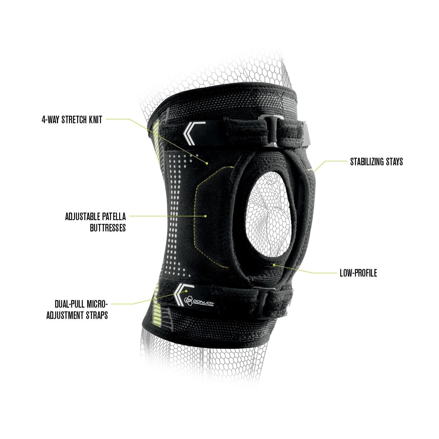 DonJoy Performance Dual-Pull Patella Stabilizer Knee Brace Large