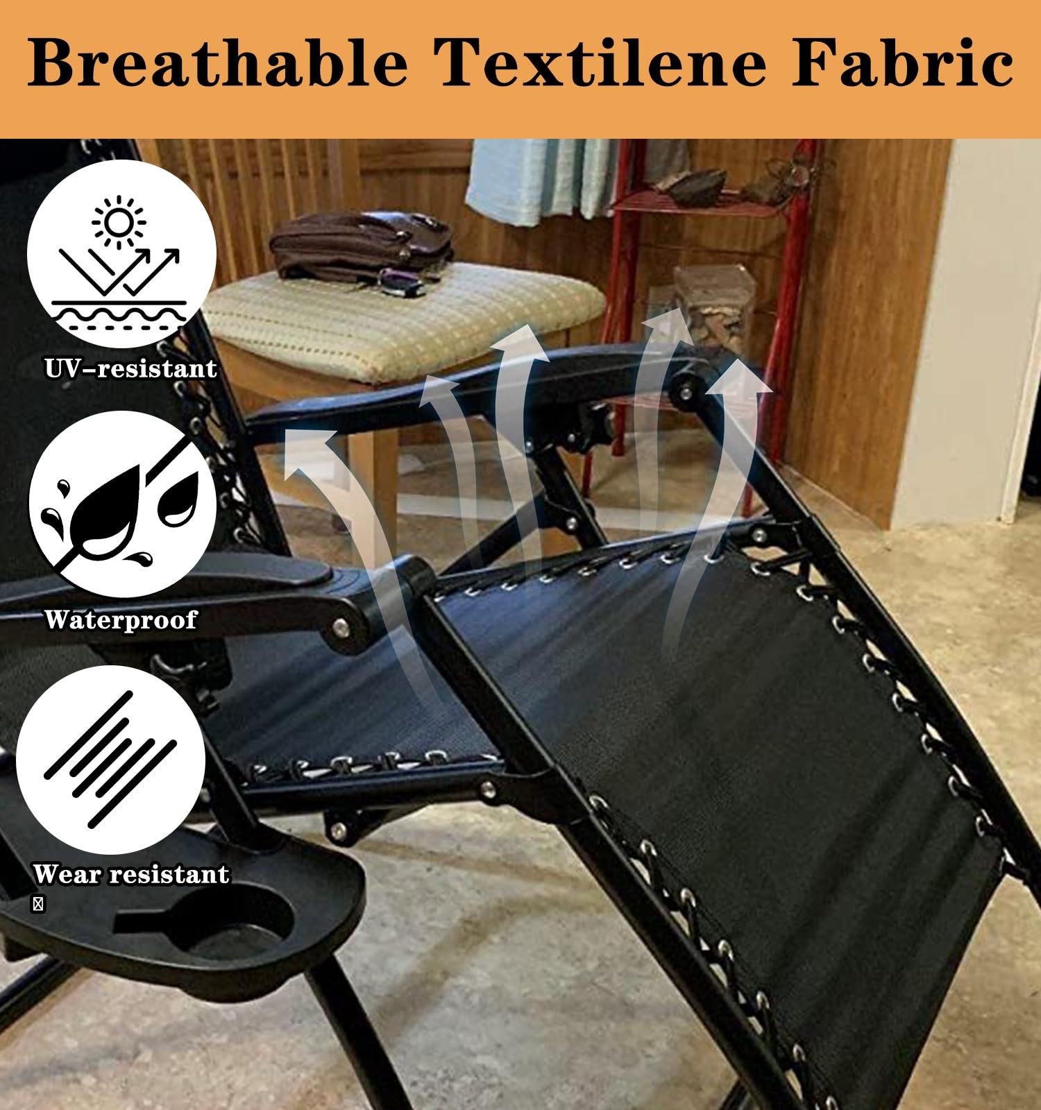 17" 19" 21" Wide Zero Chair Fabric, Repair Cloth with 4 Chair Cord Screws Kit...