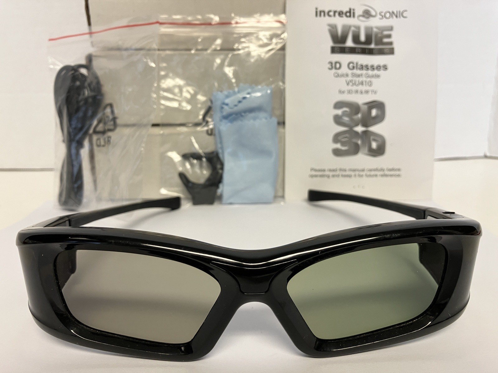 Lot 3 Incredi Sonic 3D Glasses Vue Series VSU410 3D IR & RF TV
