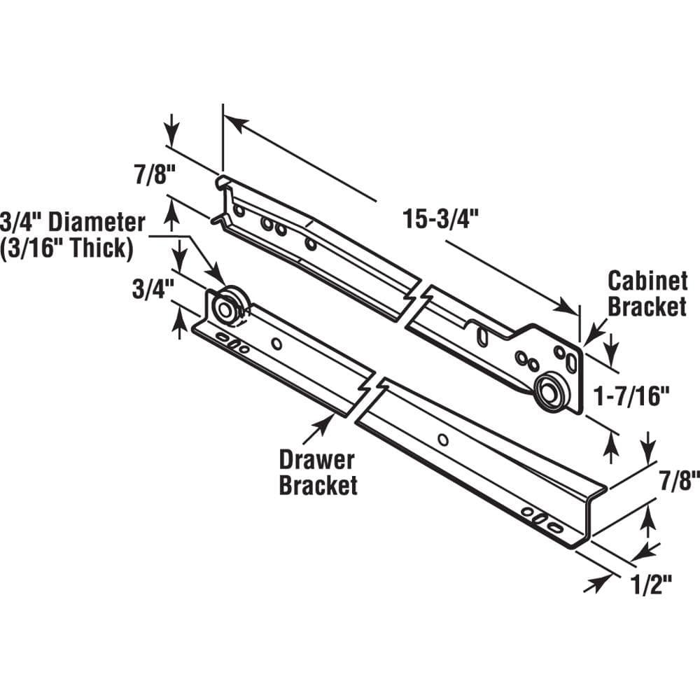 Self-Closing Design -Fits Most Bottom/ Side-Mounted Drawer Systems -15-3/4" Stee