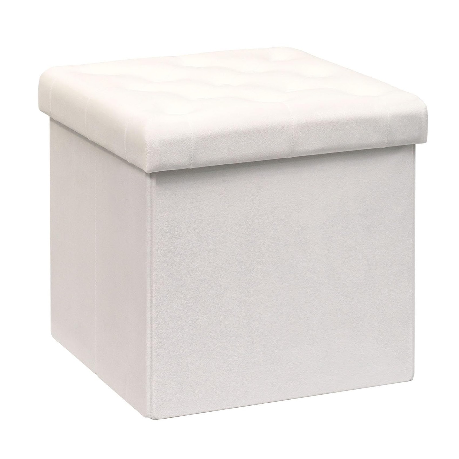 Storage Ottoman Velvet Tufted Folding Ottomans Footstool Rest Seat with Remov...