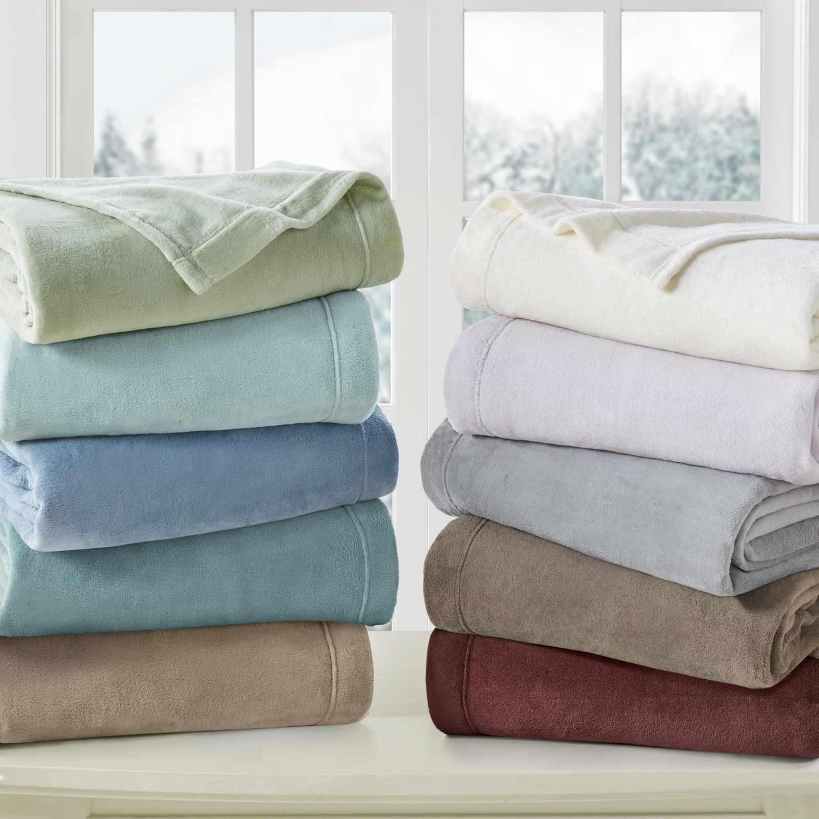 Plush Sheet Set King, Solid Color, Warm & Soft Bedding King Size Sheets, Fitt...