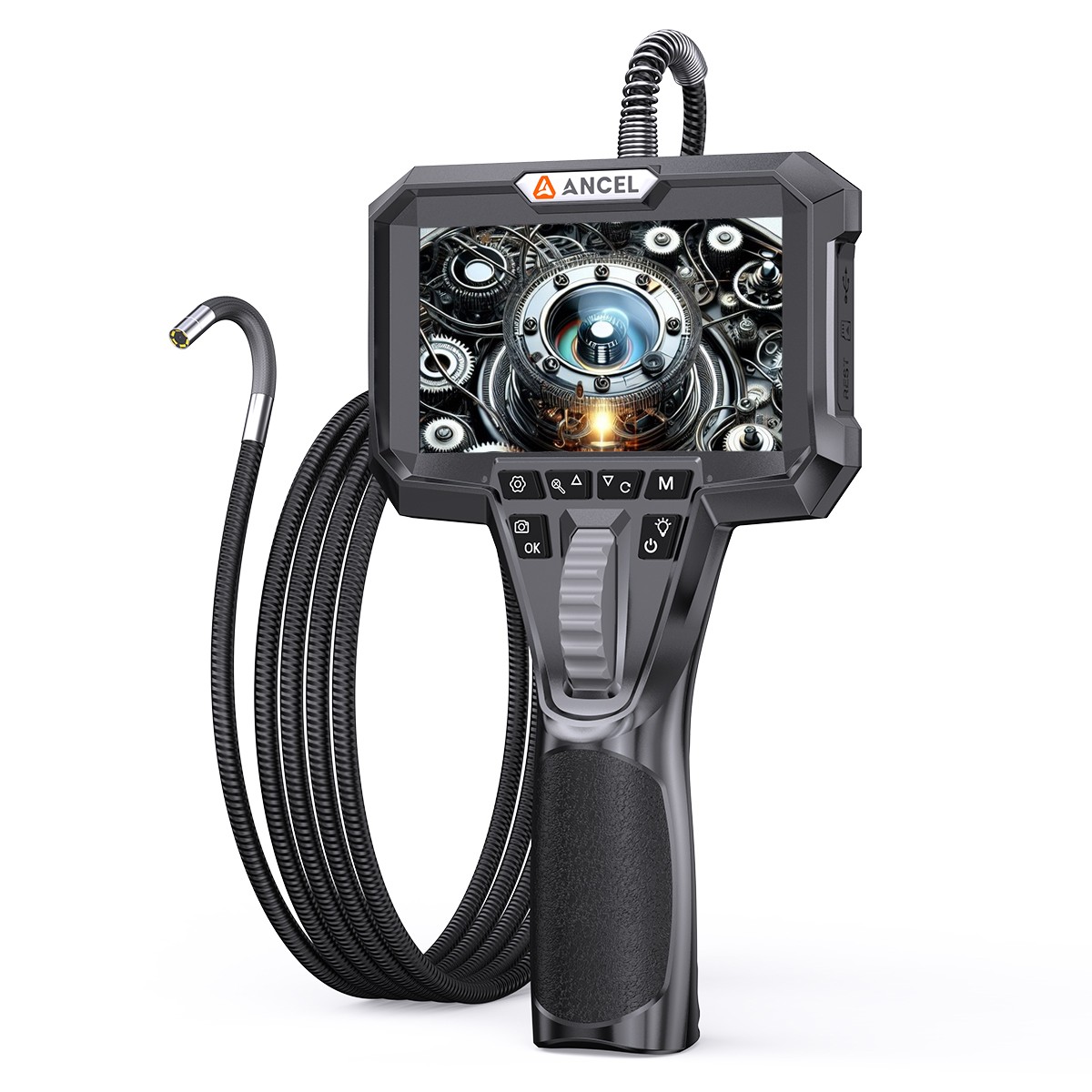 ANCEL AN301 6.2mm 210° Articulating Snake Borescope Endoscope Camera 6 LED Light