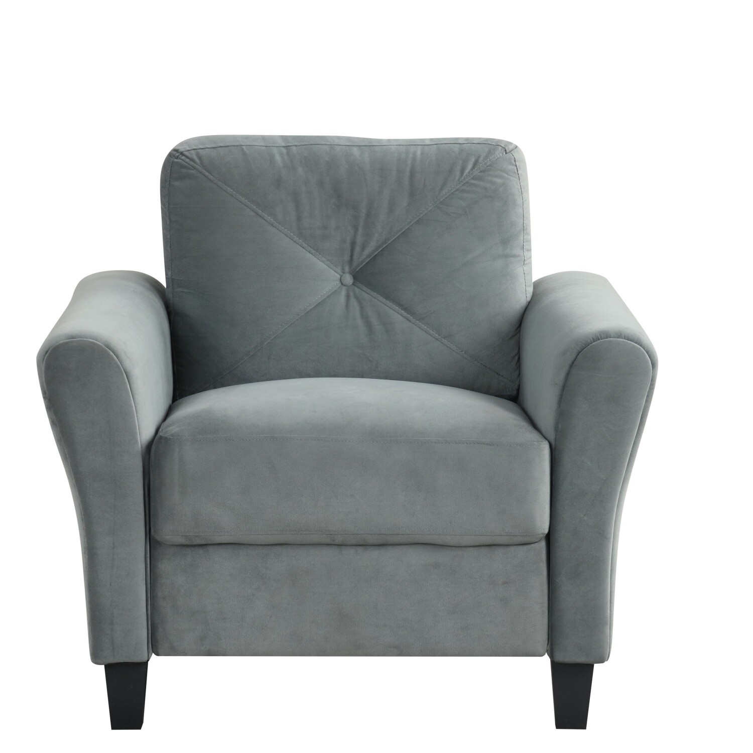 Accent Chair Single Sofa Upholstered Armchair Chair for Living Room Gray/Black
