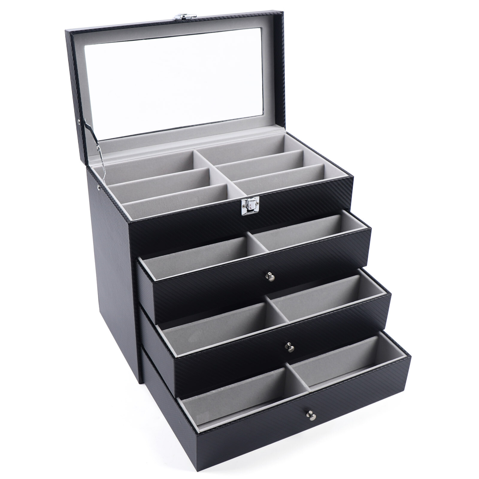 24 Slots Glasses Display Storage Box Organizer 4Layer Sunglasses Eyeglass Holder