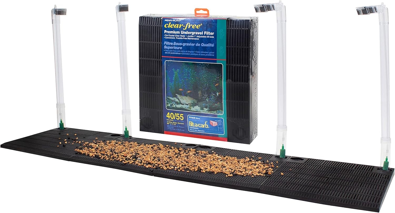 Undergravel Aquarium Filter for 40-55 Gallon Tanks 4 Plates